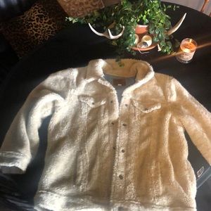 Lucky brand fuzzy denim style jacket